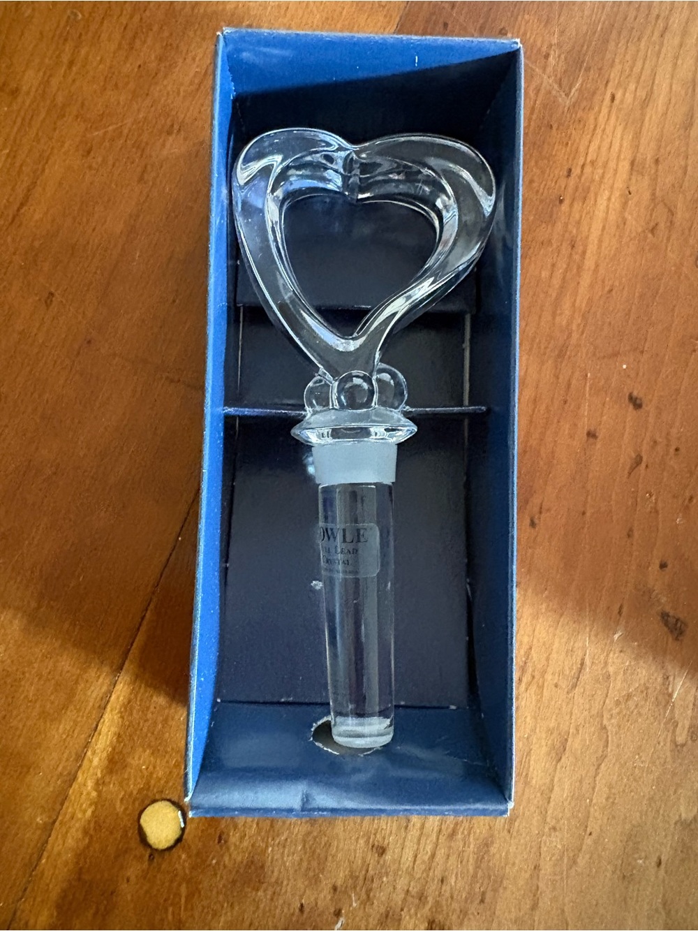 VTG Towle “Memories” Lead Crystal Bottle Stopper Heart Shaped Made in Austria